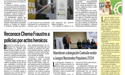 Portada RCG Media [18 de agosto de 2024] Coahuila es líder en producción de vehículos y autopartes; Celebran Semana del Bombero con rally y más…