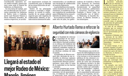 Portada RCG Sureste [22 de agosto de 2024] Coahuila y Nuevo León dan seguimiento a acuerdos en seguridad; llegará al estado el mejor Rodeo de México: Manolo Jiménez y más…