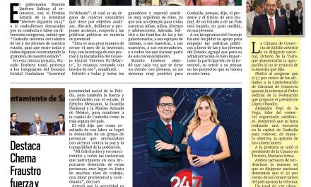 Portada RCG Media [31 de agosto de 2024] Cuenta Coahuila con el talento de sus jóvenes: Manolo; Integran comité del Barrio Mágico Ojo de Agua y más…