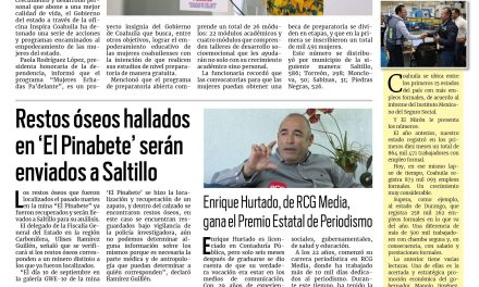 Portada RCG Carbonífera [14 de septiembre de 2024] Manolo Jiménez reitera su compromiso con la libertad de expresión; Sabinas rinde homenaje a los Niños Héroes y más…