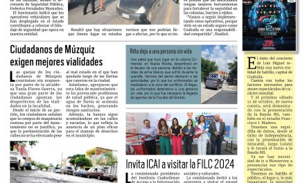 Portada RCG Carbonífera [21 de septiembre de 2024] Operativos viales mantienen la paz en el territorio coahuilense; Piden consumir en negocios locales de Sabinas y más…