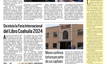 Portada RCG Centro [14 de septiembre de 2024] Manolo Jiménez reitera su compromiso con la libertad de expresión; autoridades investigarán operación ilegal de anexo y más…