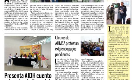 Portada RCG Centro [20 de septiembre de 2024] Coahuila destaca como el tercer estado más seguro del país; evalúan operativos mochila tras incidentes en escuelas y más…