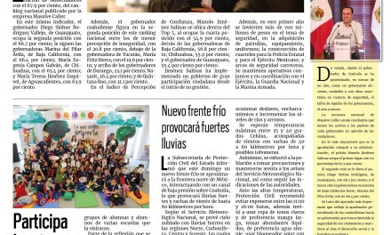 Portada RCG Centro [22 de septiembre de 2024] Manolo Jiménez es el gobernador con la mejor aprobación en México; Propone Canaco Monclova reforzar la videovigilancia y más…