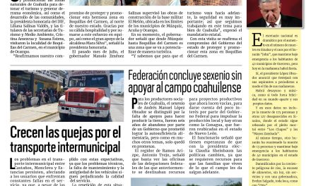 Portada RCG Centro [30 de septiembre de 2024] Alistan proyecto de reactivación turística en Ocampo; casos de dengue se duplican en la región Centro del estado y más…