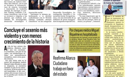 Portada RCG Fronteriza [03 de septiembre de 2024] En Coahuila se invierte en ciencia y tecnología; impulsan reactivación del Aeropuerto de Acuña  y más…