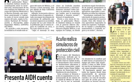 Portada RCG Fronteriza [20 de septiembre de 2024] Coahuila destaca como el tercer estado más seguro del país; Ayuntamiento de Acuña entrega labores de pavimentación y más…