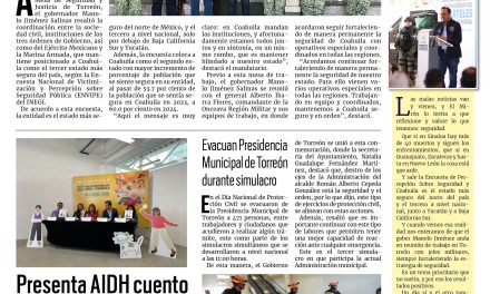 Portada RCG Lagunera [20 de septiembre de 2024] Coahuila destaca como el tercer estado más seguro del país; acciones en prolongación Comonfort avanzan sin contratiempos y más…