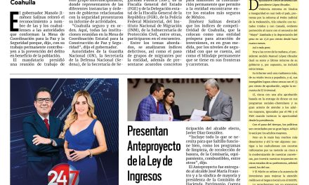 Portada RCG Media [1 de septiembre de 2024] La coordinación es fundamental para la paz y la seguridad: Manolo Jiménez; Entrega DIF Saltillo mochilas y útiles escolares y más…