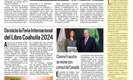 Portada RCG Media [14 de septiembre de 2024] Manolo Jiménez reitera su compromiso con la libertad de expresión; todo listo para fiestas patrias en Ramos Arizpe y más…