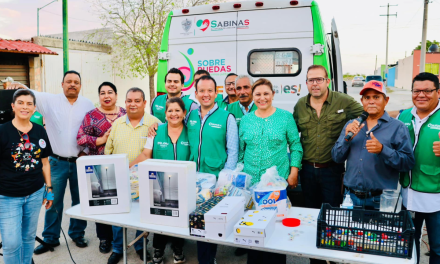 Encabeza Diana Haro brigada de servicios en la colonia Las Palmas, de Sabinas