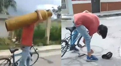Video: Así fue como una mujer se enfrenta a ladrón y le impide que se robe un tanque de gas