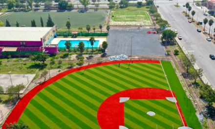 Avanzan obras en canchas deportivas del parque ‘Carlos R. González’, en Saltillo