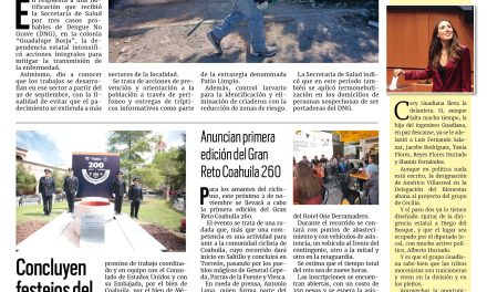 Portada RCG Centro [05 de octubre de 2024] Concluyen festejos del 200 aniversario de Coahuila y Texas; Monclova presentará calendario de actividades recreativas y más…