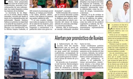 Portada RCG Centro [6 de octubre de 2024] Prioriza Coahuila la salud de las mujeres; Resaltan vinculación entre empresas y Secretaría del Trabajo y más…
