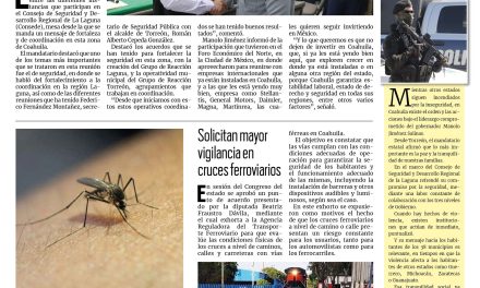 Portada RCG Centro [08 de octubre de 2024] Se fortalece la seguridad y el desarrollo en la región Laguna; empresarios esperan que nuevos dueños adquieran AHMSA y más…