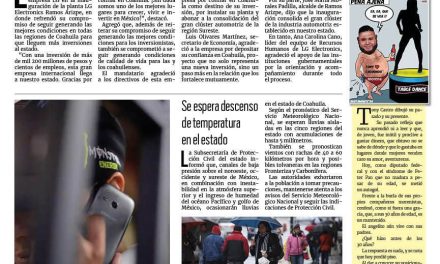 Portada RCG Centro [24 de octubre de 2024] Manolo Jiménez reitera su compromiso para atraer inversiones; continuarán en paro en Juzgado Cuarto de Distrito y más…