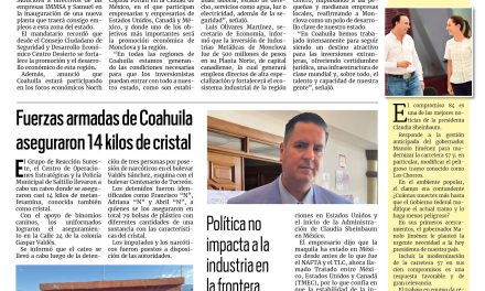 Portada RCG Fronteriza [03 de octubre de 2024] Manolo Jiménez fortalece el desarrollo de la región Centro Desierto; supera Acuña 55 mdp de inversión al sector educativo  y más…