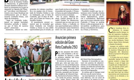 Portada RCG Fronteriza [05 de octubre de 2024] Concluyen festejos del 200 aniversario de Coahuila y Texas; capacitan a promotores turísticos de Acuña y más…