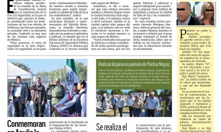 Portada RCG Fronteriza [25 de octubre de 2024] La seguridad es prioridad en Coahuila: Manolo Jiménez; refuerzan fumigación para prevenir el dengue y más…