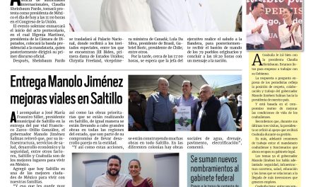 Portada RCG Lagunera [01 de octubre de 2024] Claudia Sheinbaum tomará protesta como primera presidenta de México; supervisan construcción de la nueva Casa Cuna del DIF y más…