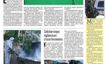 Portada RCG Lagunera [08 de octubre de 2024] Se fortalece la seguridad y el desarrollo en la región Laguna; Ayuntamiento de Torreón otorga créditos a mujeres emprendedoras y más…
