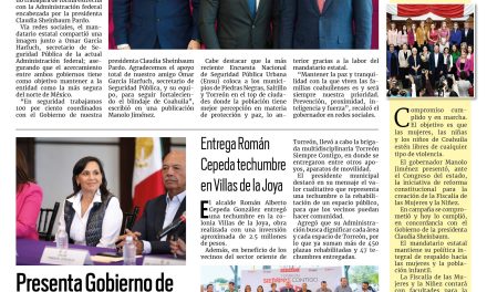 Portada RCG Lagunera [11 de octubre de 2024] Se fortalece la seguridad en todo Coahuila junto a la federación; anuncian programa ‘Ponte al Día’ con descuentos en Torreón y más…