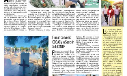 Portada RCG Lagunera [30 de octubre de 2024] Consejos de Seguridad y Desarrollo se realizan en todo Coahuila; panteón Jardines del Carmen recibirá a visitantes y más…