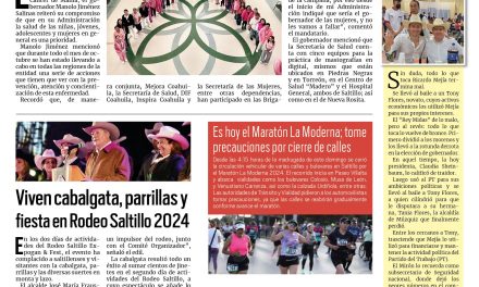 Portada RCG Media [20 de octubre de 2024] Coahuila se suma a la lucha contra el cáncer de mama, destaca el gobernador; Concientiza Municipio: Niños deben viajar en asiento trasero y más…