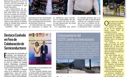 Portada RCG Media [21 de octubre de 2024] Rodeo Saltillo se consolida en la capital del estado; destaca Coahuila en Foro de Colaboración de Semiconductores y más…