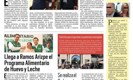 Portada RCG Media [25 de octubre de 2024] La seguridad es prioridad en Coahuila: Manolo Jiménez; llega a Ramos Arizpe el Programa Alimentario de Huevo y Leche y más…