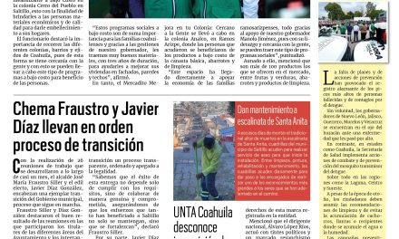 Portada RCG Media [29 de octubre de 2024] Mejora Coahuila lleva más programas sociales a la región Sureste; Chema Fraustro y Javier Díaz llevan en orden proceso de transición y más…