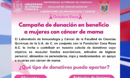 Facultad de Ciencias Químicas UAdeC y Casa Rosa A.C realizan Colecta a Beneficio de Mujeres con Cáncer de Mama
