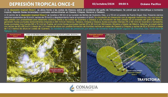 La tormenta tropical Kristy se aproxima a la costa de Oaxaca