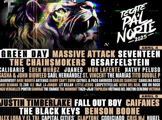 Revelan Cartel del Festival Pa’l Norte 2025: Olivia Rodrigo, Justin Timberlake y Green Day Encabezan la Fiesta