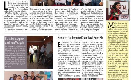 Portada RCG Carbonífera [09 de noviembre de 2024] Enfrentados Cecilia y Luis Fernando Salazar: aumentan recorridos de seguridad en brechas y rancherías y más…