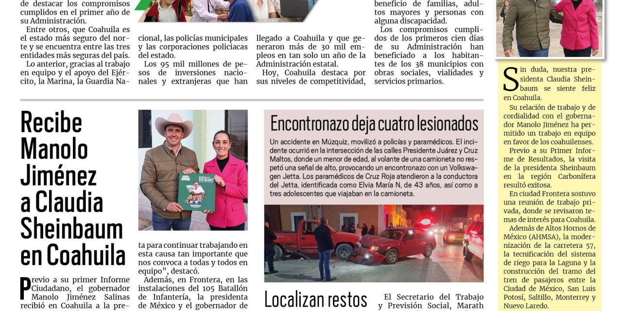 Portada RCG Carbonífera [30 de noviembre de 2024] Compromisos cumplidos; Ingresan tres sujetos al penal por homicidio y más…