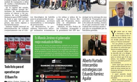 Portada RCG Centro [04 de noviembre de 2024] DIF Coahuila mantiene apoyo permanente a los más necesitados; ocupación hotelera en Monclova continúa estancada y más…
