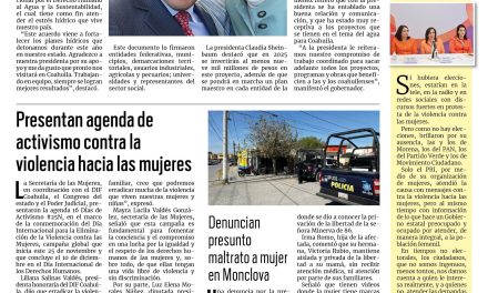 Portada RCG Centro [26 de noviembre de 2024] Firma Coahuila Acuerdo Nacional por el Derecho al Agua; se incendia antigua empresa de explosivos y más…