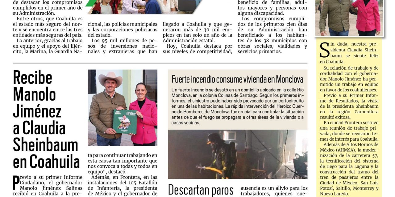 Portada RCG Centro [30 de noviembre de 2024] Compromisos cumplidos; Policía Municipal de Monclova realiza operativo cinturón y más…