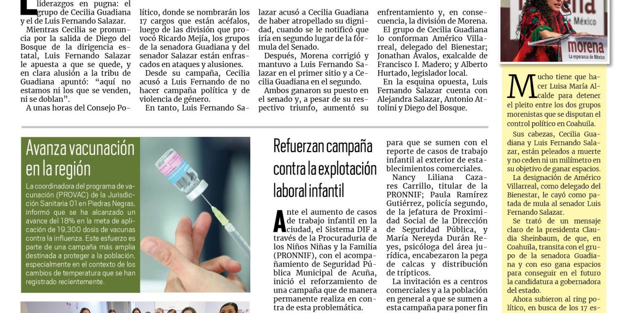 Portada RCG Fronteriza [09 de noviembre de 2024] Enfrentados Cecilia y Luis Fernando Salazar: visitan 5 mil estudiantes la Expo Maquila y de Proveedores 2024 y más…