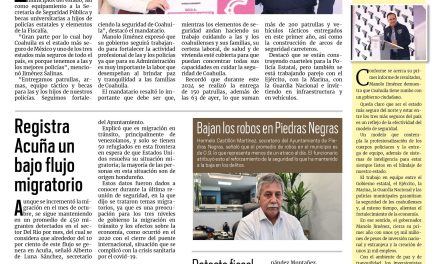 Portada RCG Fronteriza [24 de noviembre de 2024] Manolo Jiménez fortalece seguridad con más patrullas, equipo y becas; arranca la Liga Tocho Mix Kids y más…