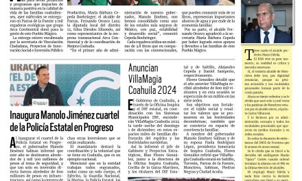 Portada RCG Media [28 de noviembre de 2024] Entregan en Parras 3 mil regaderas ecológicas; Gran éxito en estreno de la pastorela ‘Diablos y Pastores’ y más…