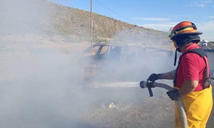 Vehículo queda reducido a cenizas tras incendio en la carretera Monclova
