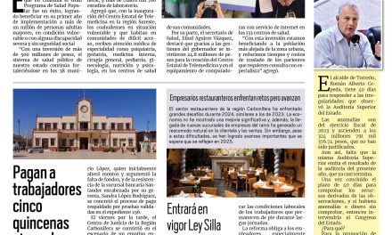 Portada RCG Carbonífera [28 de diciembre de 2024] Sobresale el Programa de Salud Popular de Coahuila; acredita Hospital General de Nueva Rosita programa de rendimiento y más…