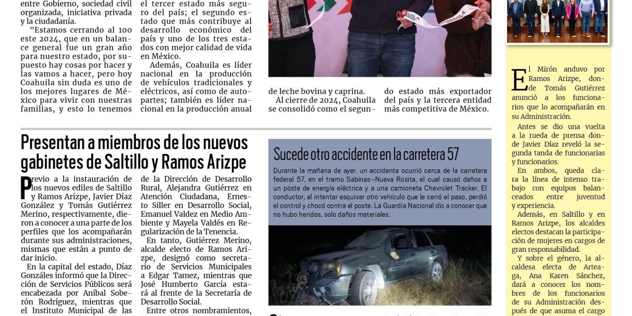 Portada RCG Carbonífera [31 de diciembre de 2024] Cerramos al 100 este 2024: Manolo Jiménez; festejan posada de forma deportiva y más…