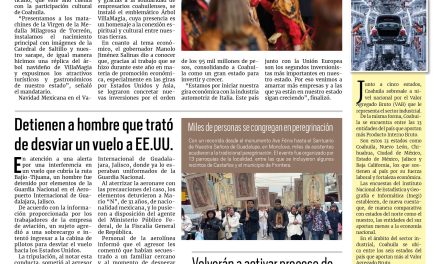 Portada RCG Centro [09 de diciembre de 2024] Coahuila llega al Vaticano de la mano de Manolo Jiménez; apuntan como ilegal extensión de horario de venta de alcoholes y más…