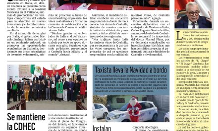 Portada RCG Centro [13 de diciembre de 2024] Termina Coahuila gira económica y cultural en Italia; avalan al IDECC Monclova en estetocosmetología   y más…