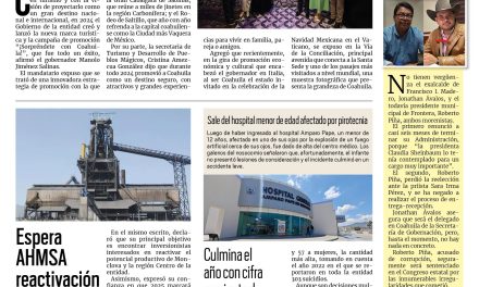 Portada RCG Centro [27 de diciembre de 2024] Sorprende Coahuila a México y el mundo durante 2024; a la baja la venta de autos americanos y más…