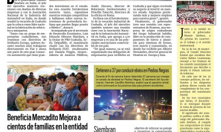 Portada RCG Fronteriza [11 de diciembre de 2024] Refuerza Coahuila relación económica con Italia; inicia relevo en el municipio de Acuña y más…